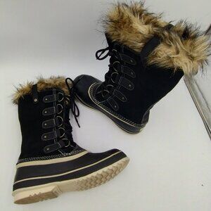 Sorel Joan of Ark Waterproof Lined Fur Trim Boots Size 9